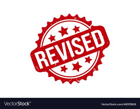 Revised Rubber Grunge Stamp Seal Royalty Free Vector Image