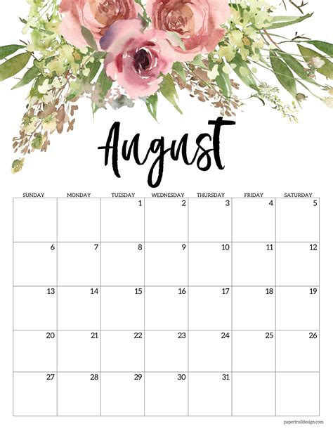 August 2023 Calendar Free Printable Calendar Download Printable