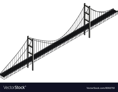 Isometric Suspension Bridge Royalty Free Vector Image