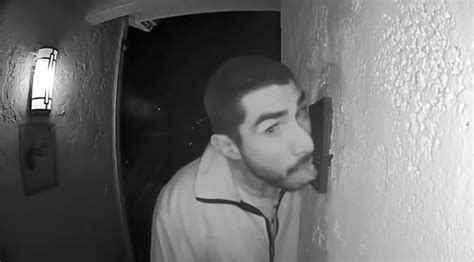 Strange Tale Man Caught On Camera French Licking Doorbell For Hours