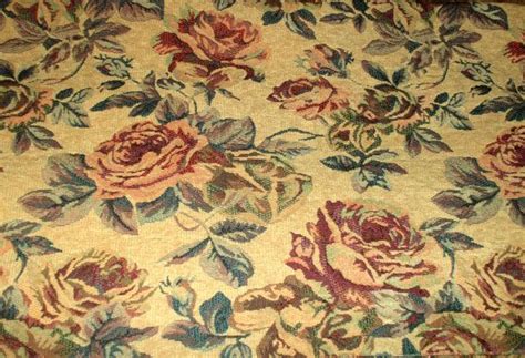 Floral Roses Tapestry Fabric Upolstery Craft Projects Etsy Tapestry