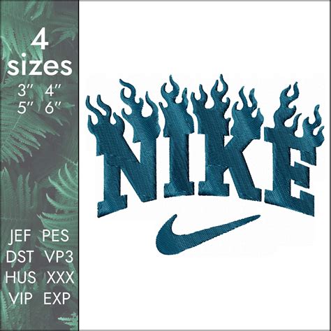Nike Fire Embroidery Design Custom Burning Logo Swoosh File Inspire