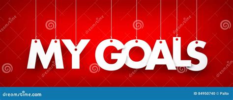 My Goals Word Hanging On Red Background Stock Illustration