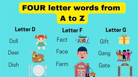 Four Letter Words From A To Z 4 Letter Words A To Z English 4 Letters