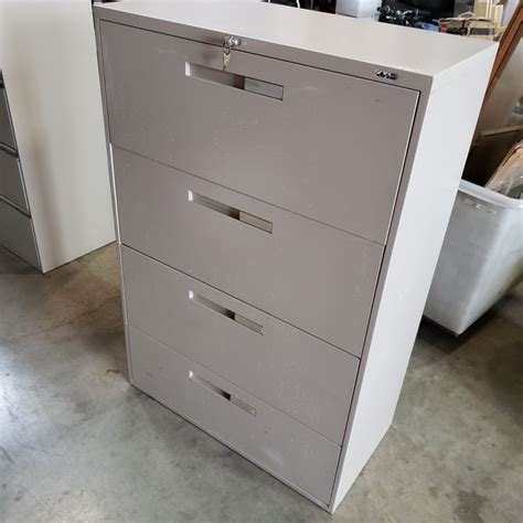15.5w x 16.5d x 23.63h. 4 DRAWER LATERAL FILE CABINET W/ KEY - Big Valley Auction