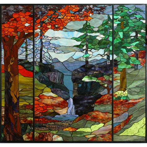 Inch W X Inch H Tiffany River Of Life Stained Glass Window Custom Made