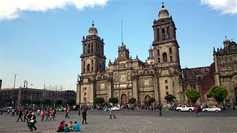 Metropolitan Cathedral And Constitution Plaza Zocalo Mexico City