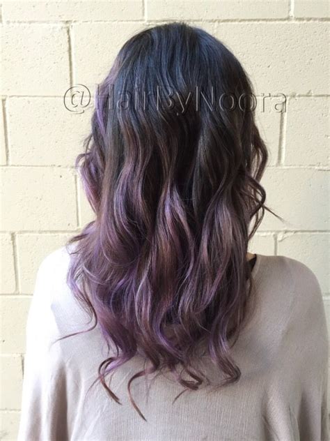 Lilac Balayage Lavender Purple Hair Ombré Haircut Waves Style Purple