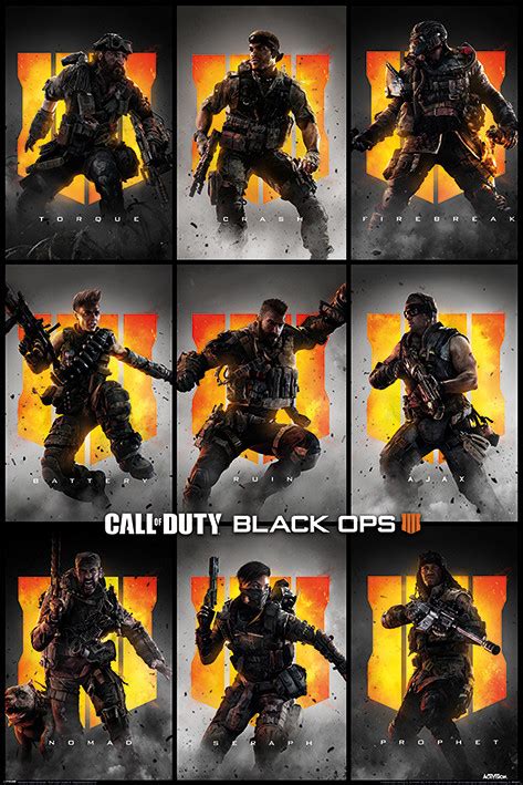 Poster Call Of Duty Black Ops 4 Characters Wall Art Ts