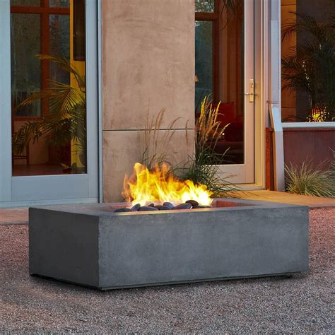 Real Flame Baltic 50 Inch Natural Gas Fire Pit Table Glacier Gray