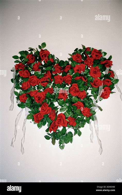 A Heart Shaped Flower Arrangement Stock Photo Alamy