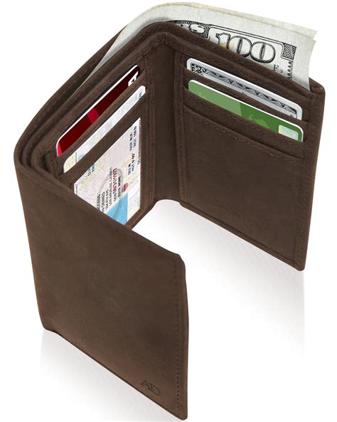 Trifold Wallets For Men Rfid Leather Slim Mens Wallet With Id Window