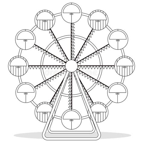Ferris Wheel For Coloring Book Stock Vector Illustration of object