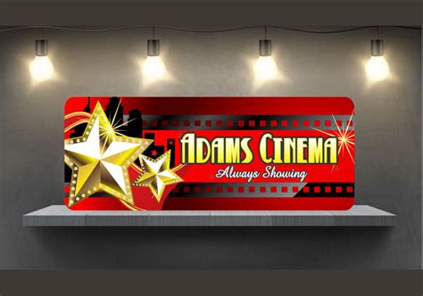 Home Theater Gold Stars Custom Sign Personalized Fun Sign Factory