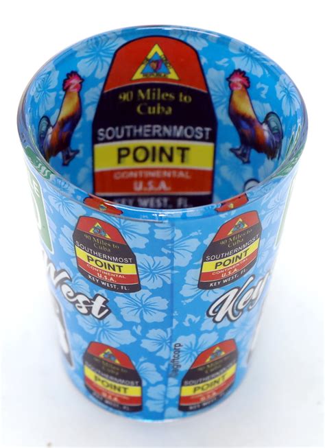 Key West Florida Buoy Roosters In And Out Shot Glass World By Shotglass