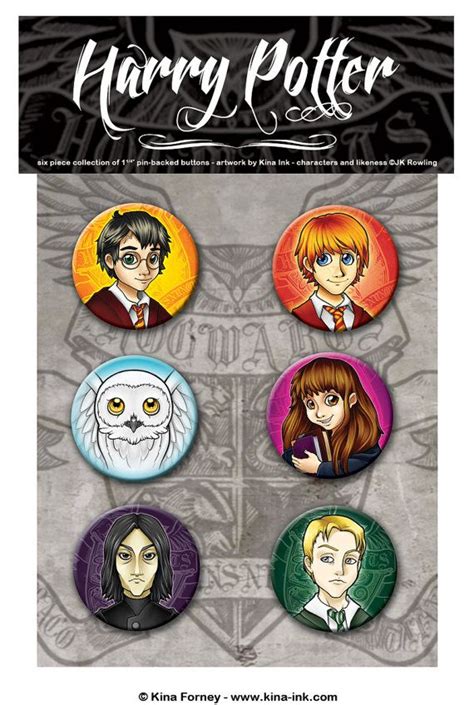 Harry Potter Pinback Button Set Of 6 Etsy Buttons Pinback Snape