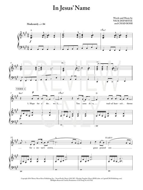 In jesus name piano chords. In Jesus' Name Lead Sheet, Lyrics, & Chords | Kutless ...