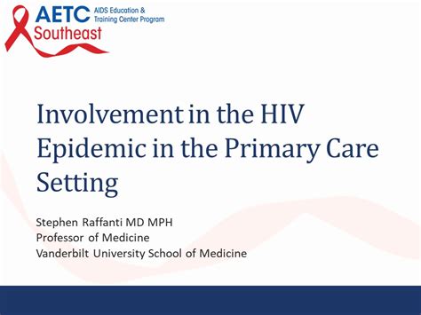 Hiv Champions Academy Involvement In The Hiv Epidemic In The Primary Care Setting Southeast