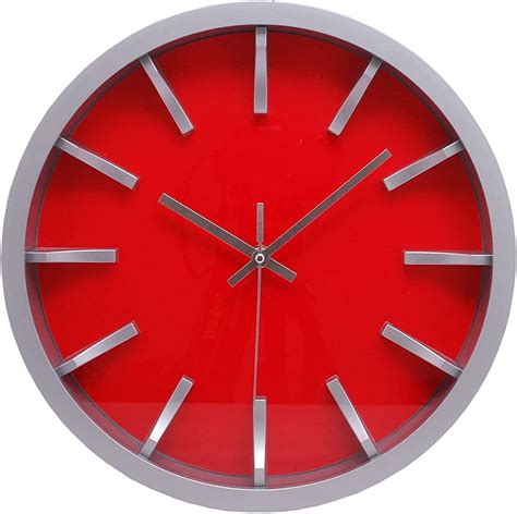 Kiera Grace Bold Modern Contemporary Red Round Wall Clock