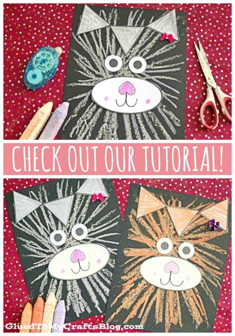 Paper And Chalk Art Cat Craft Cat Crafts Crafts For Kids Kids Art