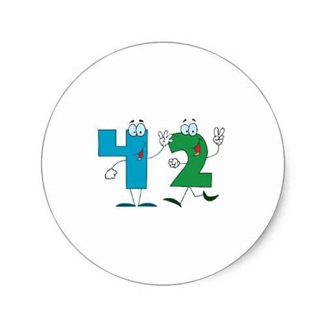 Happy Number 42 Classic Round Sticker Zazzle Happy Number Round