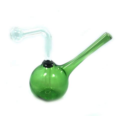 Glass Green Color Oil Burner Bubbler Pipe For Oil Wax Thick Heavy Glass