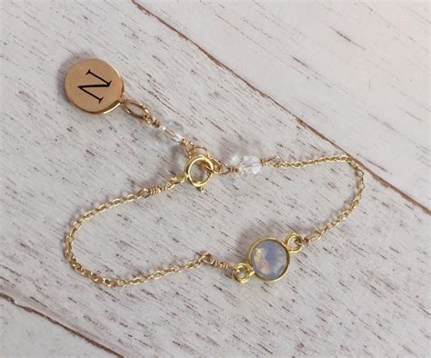 Personalized Baby Bracelet Birthstone Jewelry Initial Etsy