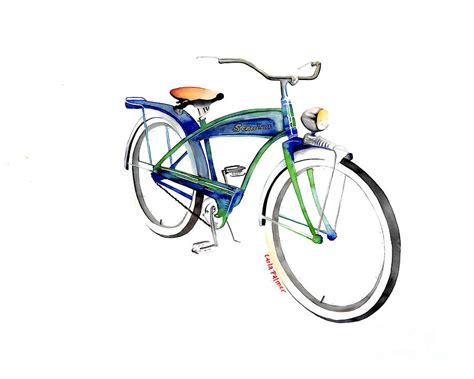 Vintage Schwinn Bike Painting By Carla Palmer