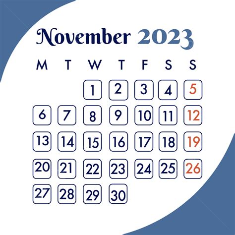 Calendar November 2023 Calendar 2023 November 2023 November Png
