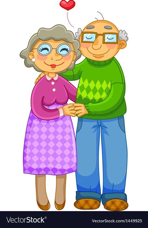 Loving Old Couple Royalty Free Vector Image Vectorstock Old Couples