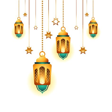 Eid Ramadan Lantern 3d Golden Ramadhan Kareem مصباح إسلامي شفاف فانوس