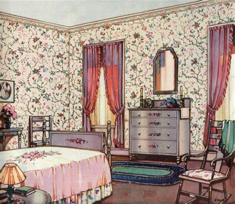 Home decor, furniture & kitchenware. 1924 Floral Bedroom - Design Inspiration from 20s (With ...