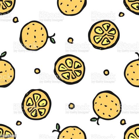 Seamless Orange Pattern Orange Fruit Background Stock Illustration