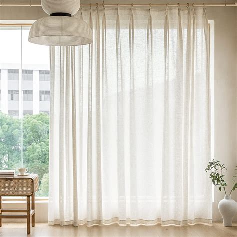 Maiher Extra Wide Curtains Pinch Pleated Light Filtering Linen