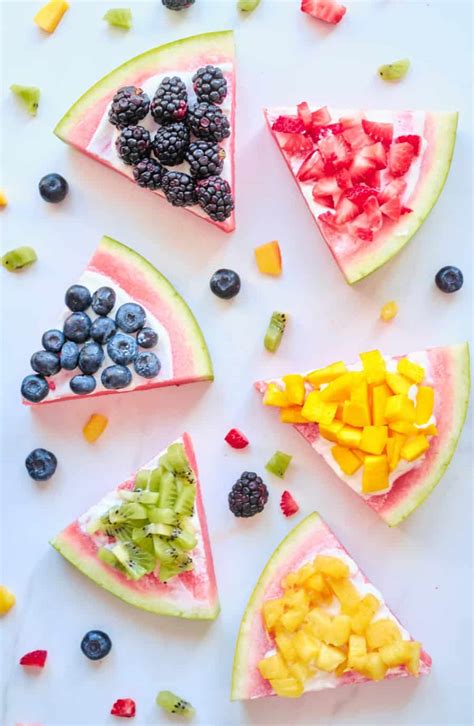 Rainbow Fruit Watermelon Pizza Healthy Fruit Snack For Kids