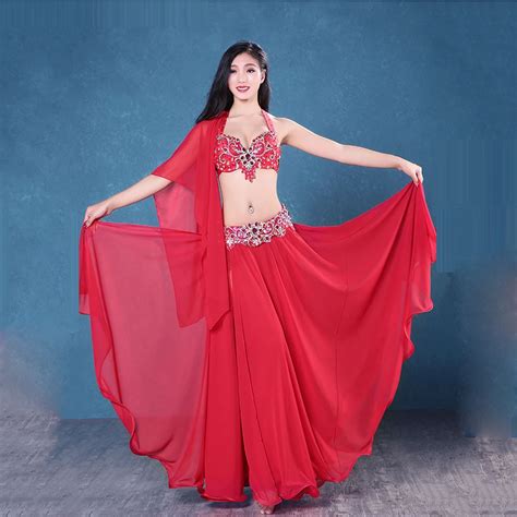 Custom Made Belly Dance Clothing Women Luxury Belly Dance Suit Brahand Yarnbeltskirt 4pcs