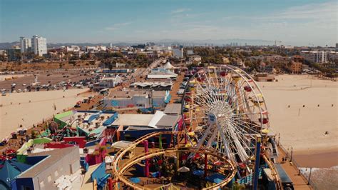 Aerial View Of The Santa Monica Pier In Santa Monica La California