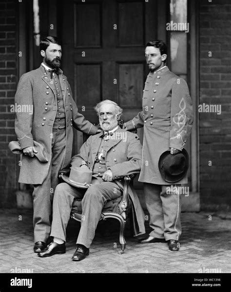 Confederate Generals Curtis Lee Robert E Lee And Lieutenant Colonel