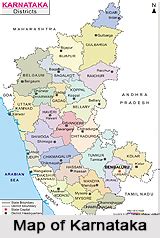 Karnataka map with social distancing. Geography of Karnataka