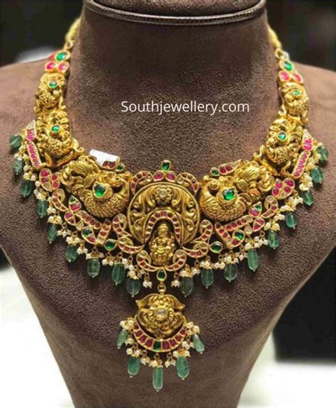 Antique Gold Peacock Kundan Necklace Indian Jewellery Designs