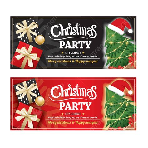 Merry Christmas Invitation Design For Party Posters Banners And Cards