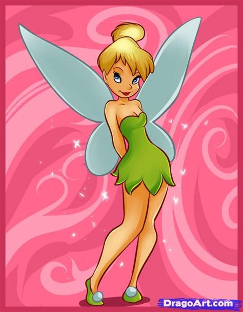 How To Draw Tinkerbell Step By Step Disney Characters Cartoons Disney Princess Cartoons