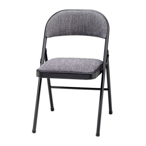 Fabric Double Padded Folding Chair Gray And Black