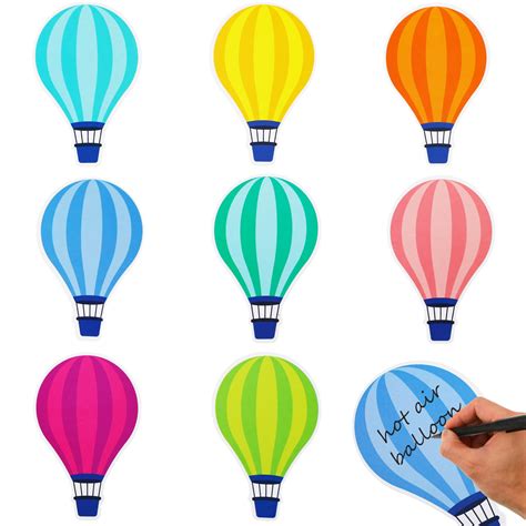 Buy 48 Pieces Hot Air Balloons Cutouts Bulletin Board Decorations Paper