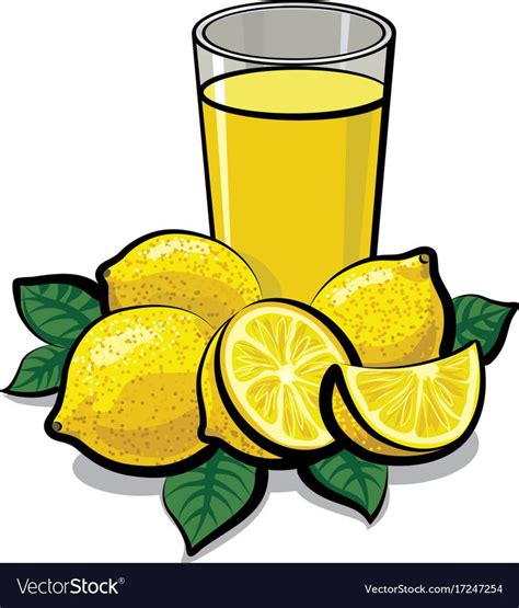 Fresh Lemon Juice Royalty Free Vector Image Vectorstock Fruit