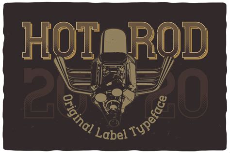 Hot Rod Layered Font On Yellow Images Creative Store