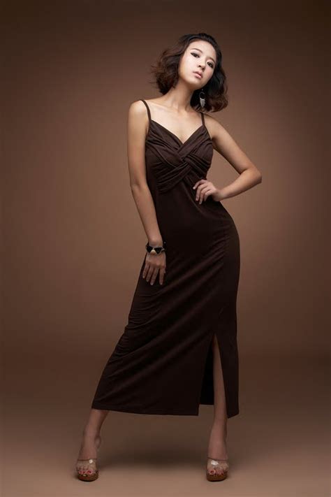 Yoon Joo Ha Lovely In Brown Dress Korean Models Photos Gallery