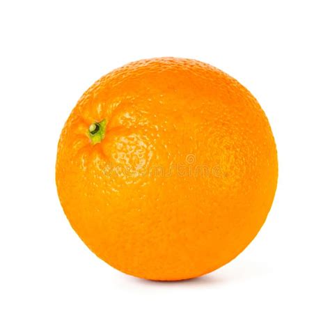 Single Orange Fruit Isolated On White Background Healthy Food Stock