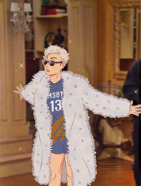 An Animated Image Of A Man In A Fur Coat With His Arms Out And Hands Out