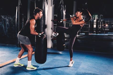 Couple Boxing In Gym Free Photo